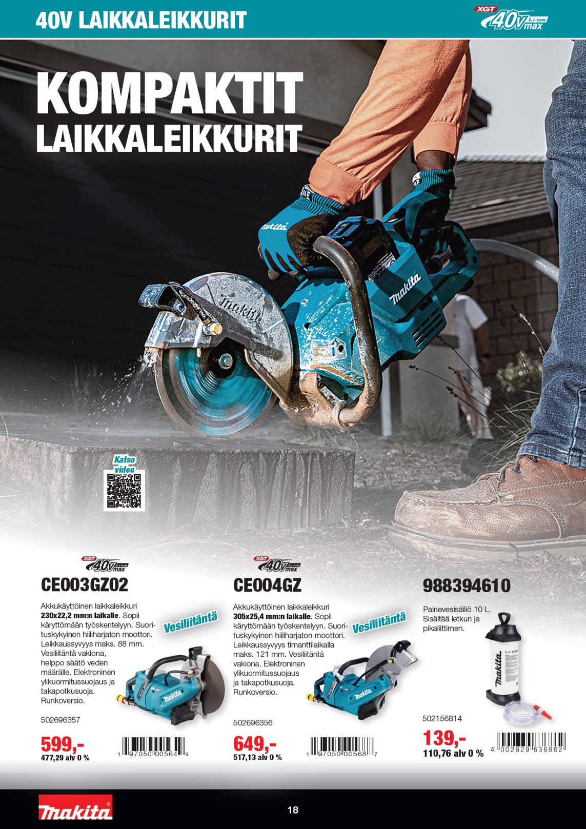 K-Rauta Makita Xgt Esite 2026 sivu 18