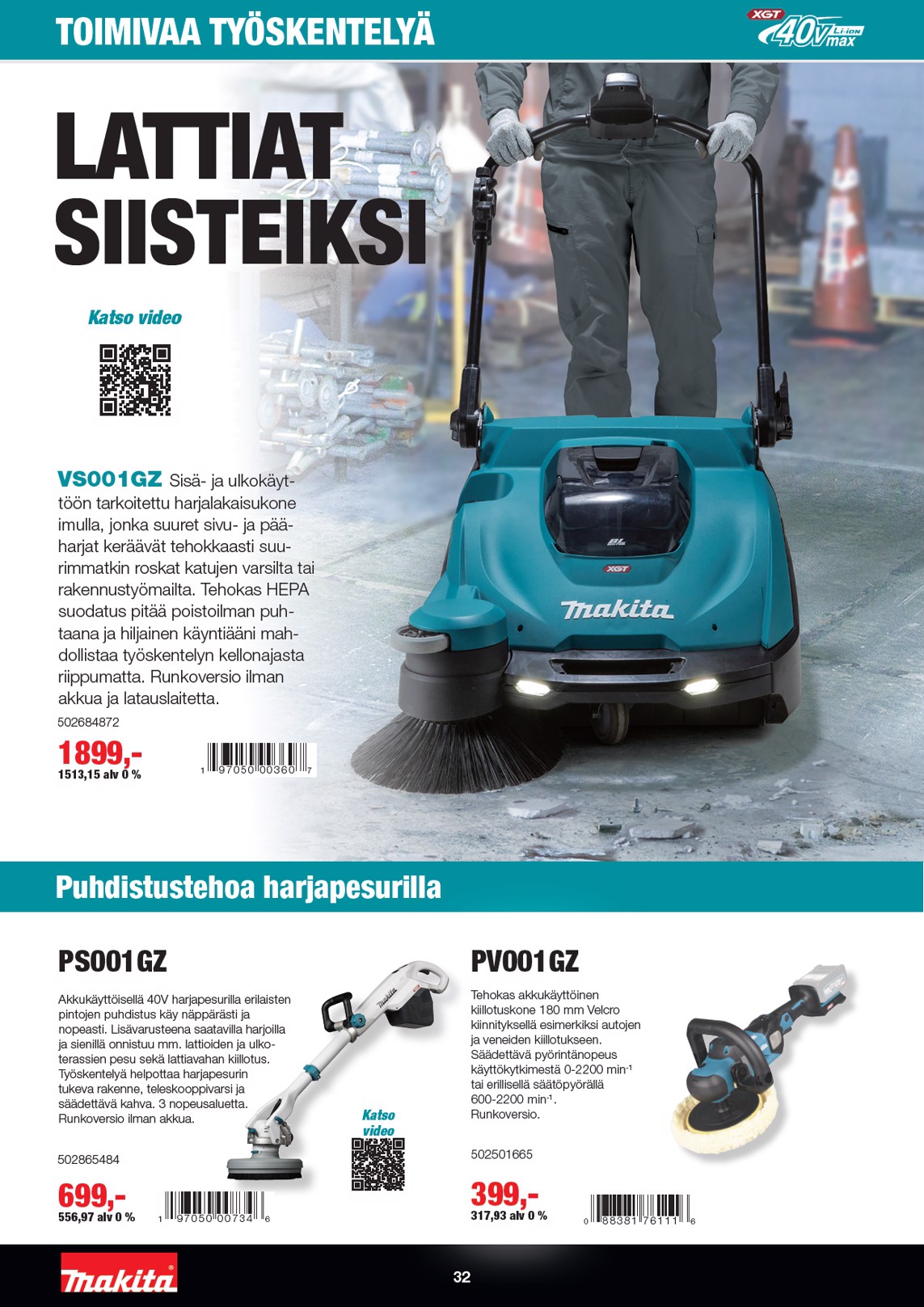 K-Rauta Makita Xgt Esite 2026 sivu 32