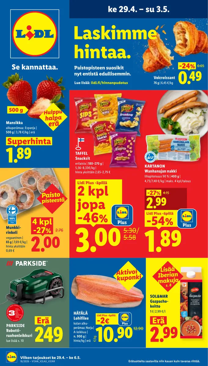 Lidl Alueesi Tarjoukset ke 29.4. – ke 6.5.