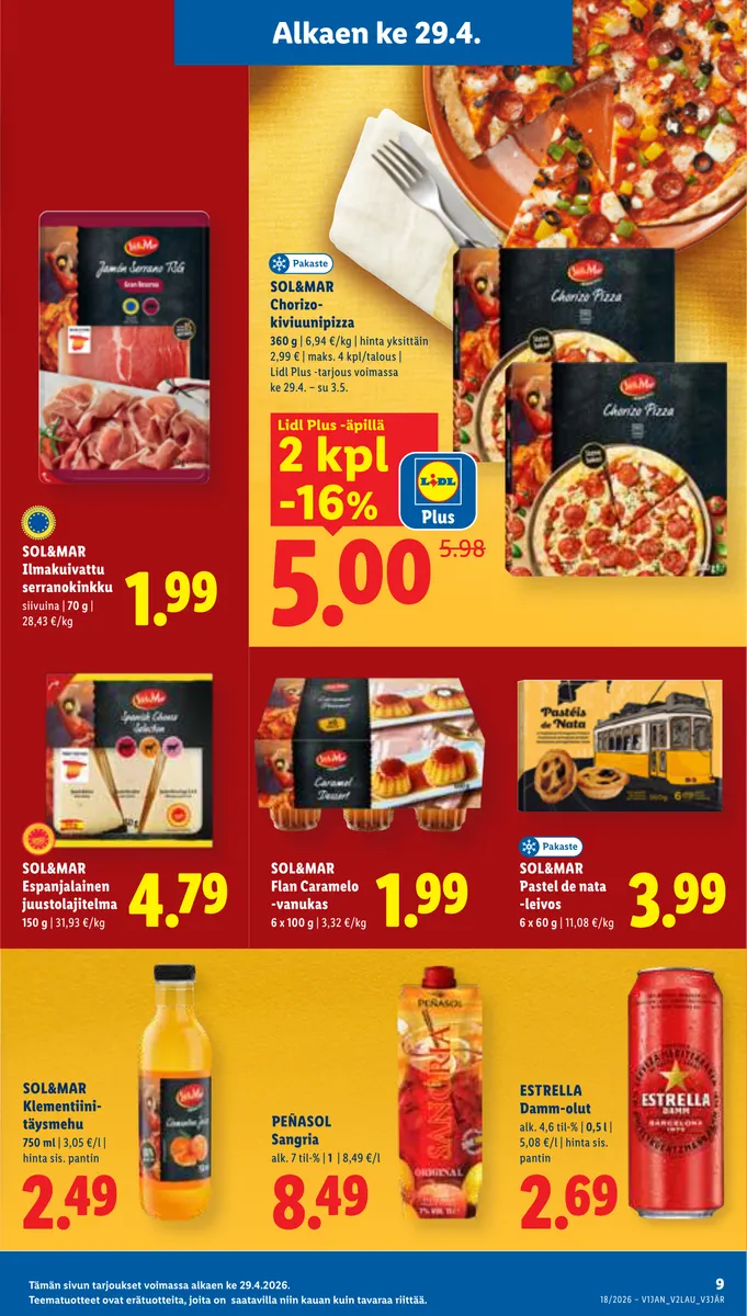 Lidl Alueesi Tarjoukset ke 29.4. – ke 6.5. sivu 9
