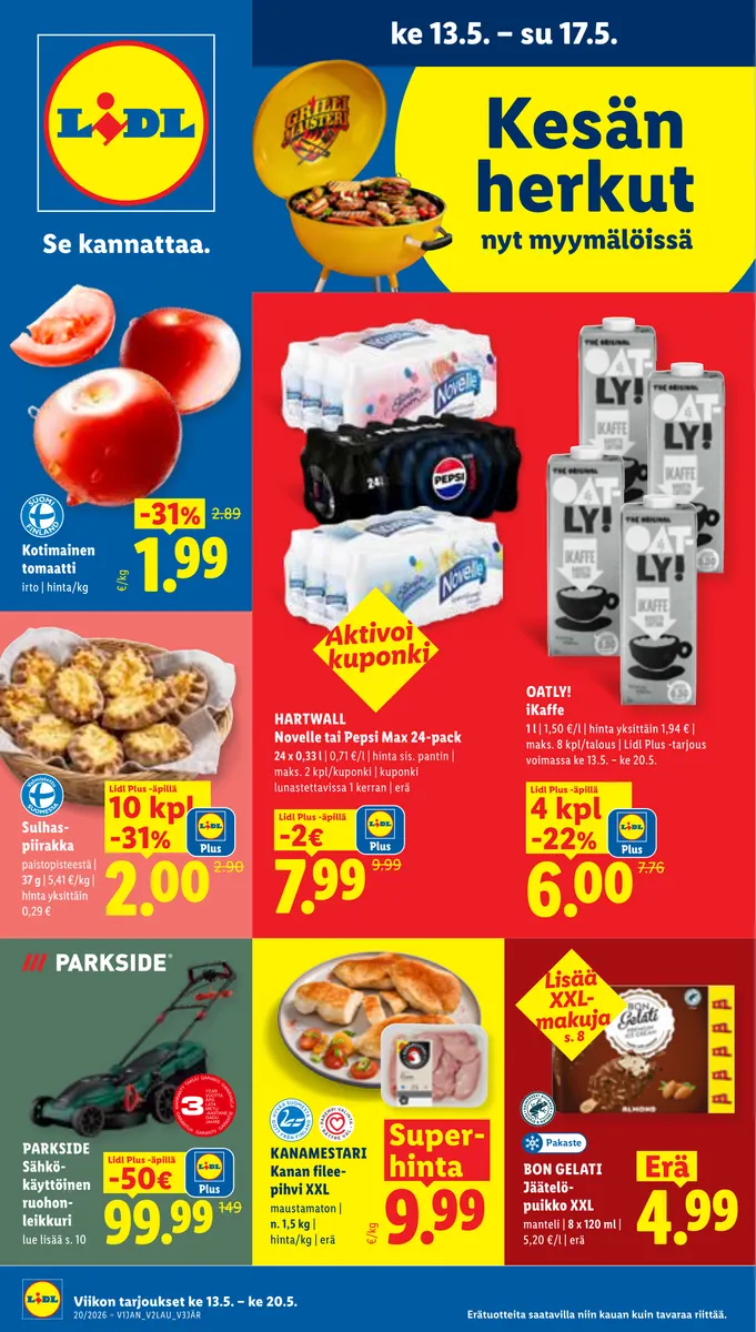 Lidl Koko Suomen Tarjoukset ke 13.5. – ke 20.5.