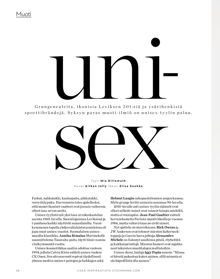 Stockmann Stockmann Magazine Syyskuu 2018 sivu 36
